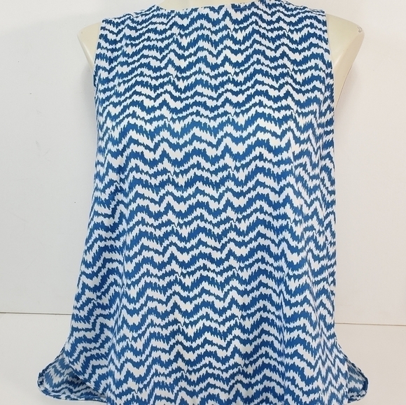 Ann Taylor Petite Blue & White Blouse - Picture 3 of 6